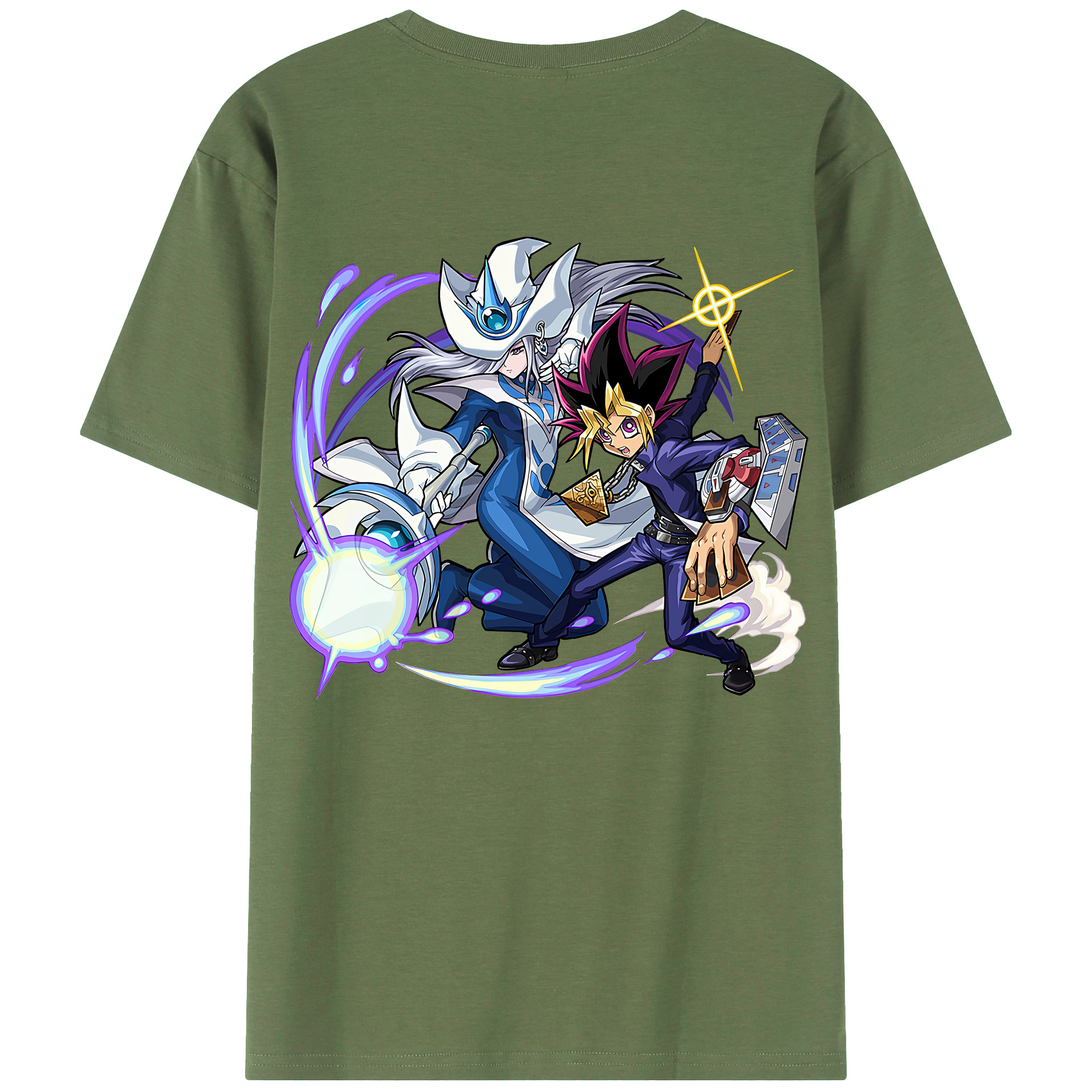 （画像用） 遊☆戯☆王 Yu-Gi-Oh! 綿100％ メンズ半袖Tシャツ（バックプリント） 通気性